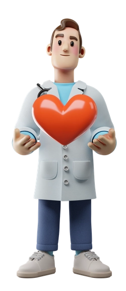 a doctor hodling a heart emoji